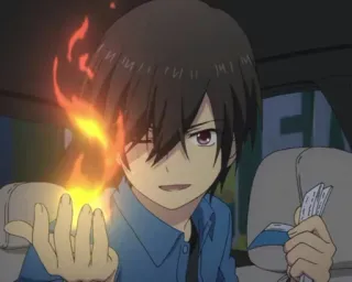 ☄ 915dc22c Yu Otosaka Charlotte 动漫, 男孩, 火焰, 超能力, 夏洛特, 角色, 乙坂有宇 whatsapp sticker