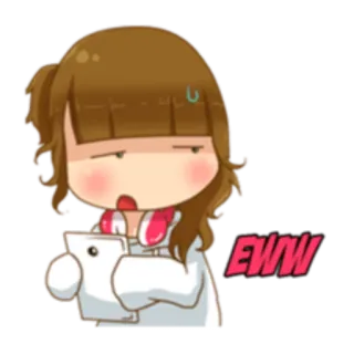 😒 50625369 EWW 여자, 웩, 혐오, 표정, 만화, 캐릭터 whatsapp sticker
