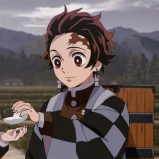 🀄 a7eb2f15 Tanjiro Kamado Demon Slayer Аниме, Манга, Еда, Японский, Персонаж, Клинок, рассекающий демонов, Танджиро, Камадо telegram sticker