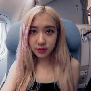 🍐 120814ac Rosé kpop, sängerin, frau, flugzeug, porträt telegram sticker
