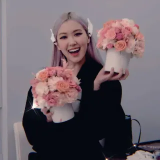 🍐 88db9961 Rosé Rosé, Blackpink, K-Pop, Sängerin, Blumen, Blumenmuster, Frau, Promi telegram sticker