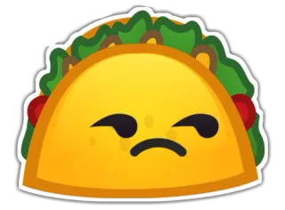 😒 086546a5 Taco, Cibo, Emoji, Messicano, Faccia acida, Dispiaciuto, Occhiolino whatsapp sticker