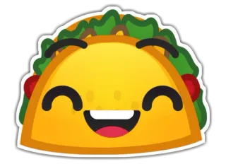 ☺️ 1a5d17be Taco, Cibo, Cucina messicana, Emoji, Taco cartone animato, Taco sorridente, Carino, Kawaii whatsapp sticker