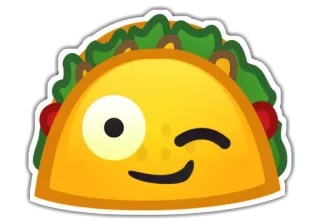😉 1e851c7c Taco, Emoji, Cibo, Messicano, Occhiolino, Cartone animato whatsapp sticker