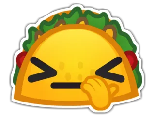 😣 36c5b48f Taco, Emoji, Malato, Cibo, Disgusto, Espressione whatsapp sticker
