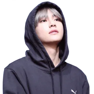 🙂 1b9cb27a V K-pop, BTS, Kim Taehyung, Ídolo, Cantante, Sudadera con capucha telegram sticker
