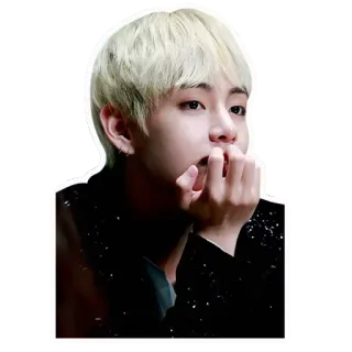 🤔 24b8348e V kpop, cantante, ídolo, asiático, lindo, bts, v, kim taehyung telegram sticker