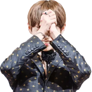 🙏 9c13b828 persona, manos, chaqueta, retrato telegram sticker