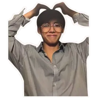 ❤️ a579b8fc persona, gafas, corazón, pose, asiático, camisa telegram sticker