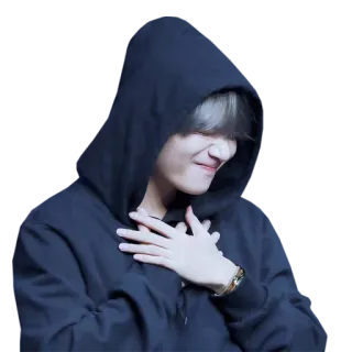 ☺️ db2e1f45 persona, sudadera con capucha, retrato, kpop, v telegram sticker