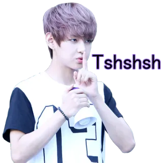 🤫 21e02b26 Tshshsh kpop, shush, finger, quiet, idol whatsapp sticker