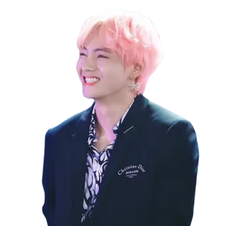 😁 240b278c V person, male, celebrity, kpop, singer, BTS, V whatsapp sticker