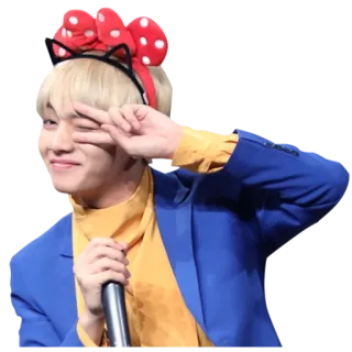 ✌️ 3e3e62e7 person, portrait, singer, entertainer, winking, bow whatsapp sticker