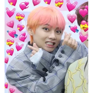 ❤️ ba037433 V kpop, singer, idol, korean, hearts, love whatsapp sticker