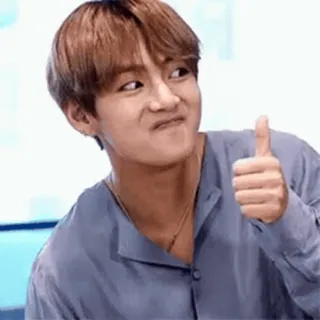 👍 338ed850 V kpop, 가수, 엄지척, 행복, 웃긴, 귀여운 telegram sticker