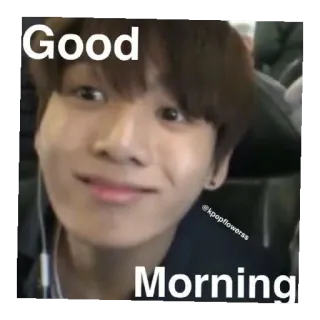 😄 0280e186 Good Morning bonjour, salutation, mème, personne, k-pop telegram sticker