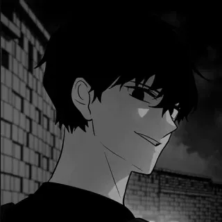 🍁 ae1d0b57 Manhwa, Thang độ xám, Nhân vật, Cười đểu, Đêm, Phong cách anime telegram sticker