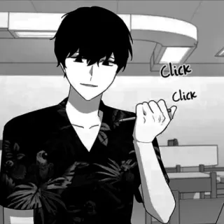 🍁 aec8e0e4 Click Click Anime, Manga, Trắng đen, Nhấp, Nhân vật, Nghệ thuật telegram sticker