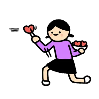 💔 4d2c300f 하트, 사랑, 여자, 만화, 귀여운, 스티커 telegram sticker