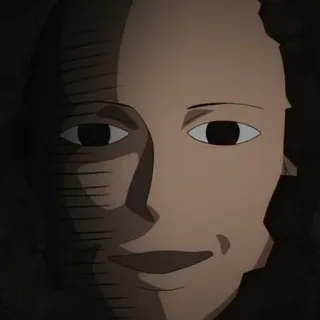 😈 1828ab8c Saitama One-Punch Man anime, bohater, łysy, poważny telegram sticker