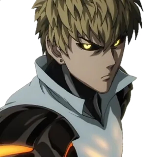 😡 1ca927e7 Genos One-Punch Man Cyborg, Anime, Bohater, Wojownik, Poważny telegram sticker