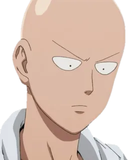 😒 441dc5e5 Saitama One-Punch Man Anime, Bohater, Łysy, Śmieszne, Poważny telegram sticker