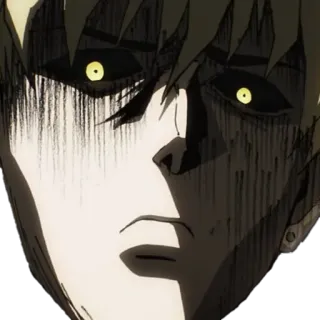 😡 4784c67d Genos One Punch Man Anime, Cyborg, Poważny, Bohater, Wojownik telegram sticker