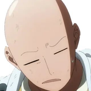 😑 5d2343ef Saitama One-Punch Man Anime, Bohater, Saitama, łysy, znudzony, One Punch telegram sticker