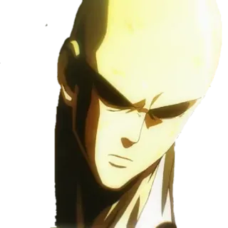 😠 64da1660 Saitama One-Punch Man anime, bohater, łysy, poważny telegram sticker