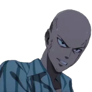 😁 6fd0b8f1 Saitama One-Punch Man Anime, Bohater, Łysy, Wojownik telegram sticker