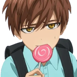 🍭 6fedc2d5 Anime, Lizak, Chłopak, Słodki telegram sticker