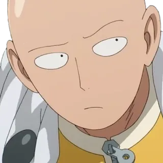 😒 d516eb7f Saitama One-Punch Man Anime, Bohater, Łysy, Bezwyraźny, Superbohater telegram sticker