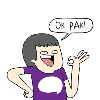 👌 41775a42 OK PAK! 卡通, 好的, 手势, 同意 telegram sticker