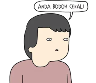 🤦‍♂️ 453fce9e ANDA BODOH SEKALI 卡通, 脸, 气泡框, 侮辱 telegram sticker