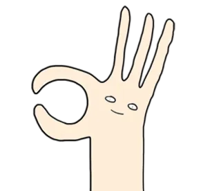 👌 901afece 手, 手势, 好的, 卡通 telegram sticker