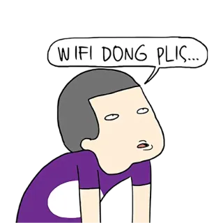 🙇 cb018dfb WIFI DONG PLIS... 无线网络, 卡通, 恳求, 互联网 telegram sticker