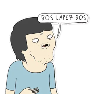 😰 260f6919 BOS LAPER BOS Dibujo animado, Divertido, Hambre, Hambriento, Indonesia, Laper, Jefe telegram sticker