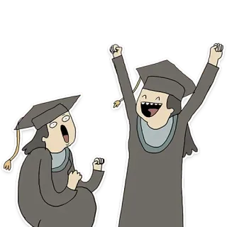 🎉 58b58055 Graduación, Celebración, Académico, Birrete, Logro, Dibujos animados, Estudiantes telegram sticker