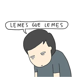 😔 95fc1075 LEMES GUE LEMES cansado, agotado, débil, flojo, rendido telegram sticker