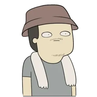 😂 7b9af3bb Kartun, Pria, Topi, Handuk, Ekspresi netral telegram sticker