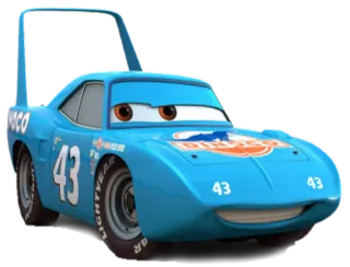 😬 07f45261 The King Cars 43 carro, personagem, corrida, animado, filme, disney whatsapp sticker