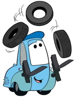 🙃 4172f315 carro, pneus, desenho animado, malabarismo, automóvel whatsapp sticker