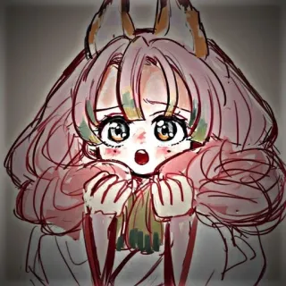 🎟 869e93ec dziewczyna anime, uszy lisa, kreskówka, ilustracja telegram sticker