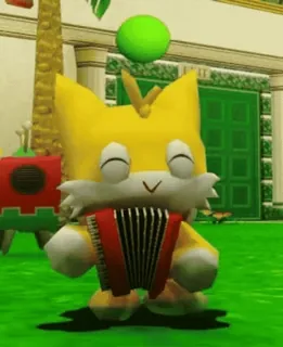 ๐ช c177137f Chao chao, sonic, video game, cartoon, yellow, cute, accordion telegram sticker