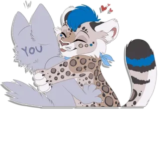 🤗 0f7f7bdf YOU abraço, amor, furry, animais, desenho animado, amizade, fofo, carinho telegram sticker