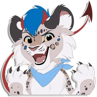 😈 27f979d6 Furry, Diabo, Felino, Desenho animado, Sticker, Fofo, Antropomórfico telegram sticker