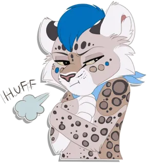 😒 2c3b791f HUFF Furry, Animal, Gato, Desenho animado, Antropomórfico, Huff telegram sticker