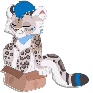 📦 2e5e7e3e leopardo-das-neves, peludo, antro, fofo, caixa telegram sticker