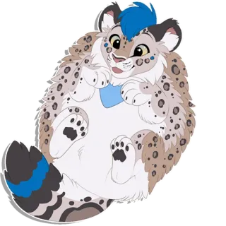 ☺️ 4fb84049 Furry, Leopardo, Desenho animado, Animal, Fofo, Adesivo, Azul, Mamífero telegram sticker