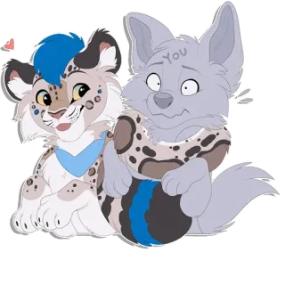 ❤️ 7fd84387 YOU Furry, Animal, Desenho animado, Amigos, Fofo, Gato, Cachorro telegram sticker